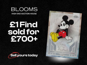 A £1 Mickey Mouse Refractor card found at a car boot sale sells for £744 at Blooms Auction. Discover Shane's incredible Disney trading card find.